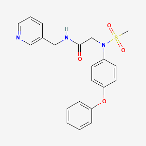 molecular formula C21H21N3O4S B3442936 N~2~-(methylsulfonyl)-N~2~-(4-phenoxyphenyl)-N-(pyridin-3-ylmethyl)glycinamide 