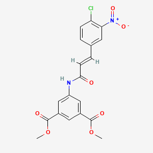 molecular formula C19H15ClN2O7 B3442946 dimethyl 5-{[(2E)-3-(4-chloro-3-nitrophenyl)prop-2-enoyl]amino}benzene-1,3-dicarboxylate 