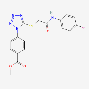 molecular formula C17H14FN5O3S B3442980 METHYL 4-[5-({[(4-FLUOROPHENYL)CARBAMOYL]METHYL}SULFANYL)-1H-1,2,3,4-TETRAZOL-1-YL]BENZOATE 