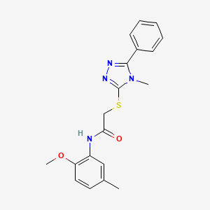 molecular formula C19H20N4O2S B3443070 N-(2-methoxy-5-methylphenyl)-2-[(4-methyl-5-phenyl-4H-1,2,4-triazol-3-yl)sulfanyl]acetamide 