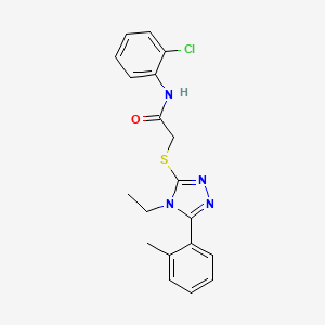 molecular formula C19H19ClN4OS B3443081 N-(2-chlorophenyl)-2-{[4-ethyl-5-(2-methylphenyl)-4H-1,2,4-triazol-3-yl]sulfanyl}acetamide 