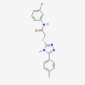 molecular formula C18H17FN4OS B3443088 N-(3-fluorophenyl)-2-{[4-methyl-5-(4-methylphenyl)-4H-1,2,4-triazol-3-yl]sulfanyl}acetamide 