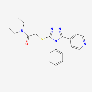 molecular formula C20H23N5OS B3443111 N,N-DIETHYL-2-{[4-(4-METHYLPHENYL)-5-(4-PYRIDINYL)-4H-1,2,4-TRIAZOL-3-YL]SULFANYL}ACETAMIDE 