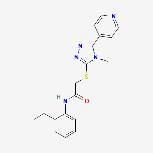molecular formula C18H19N5OS B3443123 N-(2-ethylphenyl)-2-{[4-methyl-5-(pyridin-4-yl)-4H-1,2,4-triazol-3-yl]sulfanyl}acetamide 