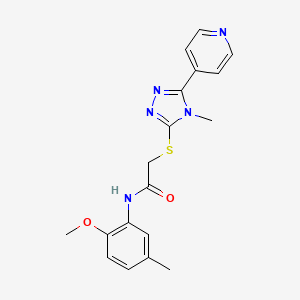 molecular formula C18H19N5O2S B3443129 N-(2-methoxy-5-methylphenyl)-2-{[4-methyl-5-(pyridin-4-yl)-4H-1,2,4-triazol-3-yl]sulfanyl}acetamide 
