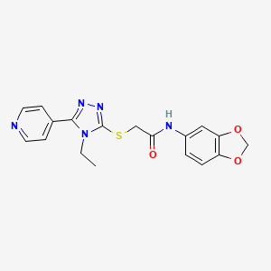 molecular formula C18H17N5O3S B3443131 N-(1,3-benzodioxol-5-yl)-2-[(4-ethyl-5-pyridin-4-yl-1,2,4-triazol-3-yl)sulfanyl]acetamide CAS No. 557063-69-1