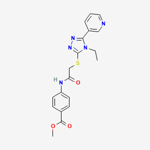 molecular formula C19H19N5O3S B3443152 Methyl 4-(2-((4-ethyl-5-(pyridin-3-yl)-4H-1,2,4-triazol-3-yl)thio)acetamido)benzoate CAS No. 618416-36-7