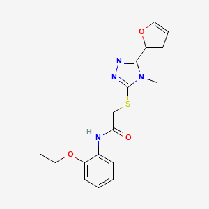 molecular formula C17H18N4O3S B3443172 N-(2-ethoxyphenyl)-2-(5-(2-furyl)-4-methyl(1,2,4-triazol-3-ylthio))acetamide 