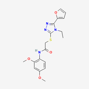 molecular formula C18H20N4O4S B3443176 N-(2,4-dimethoxyphenyl)-2-{[4-ethyl-5-(furan-2-yl)-4H-1,2,4-triazol-3-yl]sulfanyl}acetamide CAS No. 557069-69-9