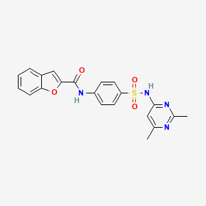 molecular formula C21H18N4O4S B3443354 N-{4-[(2,6-dimethylpyrimidin-4-yl)sulfamoyl]phenyl}-1-benzofuran-2-carboxamide 