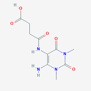 molecular formula C10H14N4O5 B034434 4-[(4-Amino-1,3-dimethyl-2,6-dioxopyrimidin-5-yl)amino]-4-oxobutanoic acid CAS No. 109418-96-4