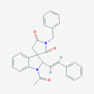 1-acetyl-1'-benzyl-2-[(E)-2-phenylethenyl]spiro[2H-indole-3,3'-pyrrolidine]-2',5'-dione
