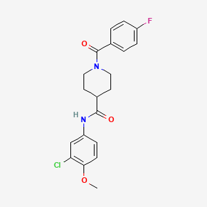 molecular formula C20H20ClFN2O3 B3443461 N-(3-chloro-4-methoxyphenyl)-1-(4-fluorobenzoyl)piperidine-4-carboxamide 