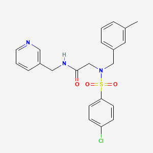 molecular formula C22H22ClN3O3S B3443471 N~2~-[(4-chlorophenyl)sulfonyl]-N~2~-(3-methylbenzyl)-N-(pyridin-3-ylmethyl)glycinamide 