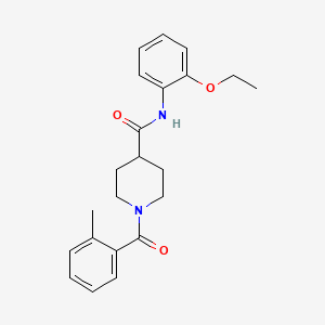 molecular formula C22H26N2O3 B3443472 N-(2-ethoxyphenyl)-1-(2-methylbenzoyl)piperidine-4-carboxamide 