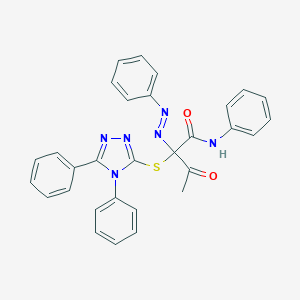 2-[(4,5-diphenyl-4H-1,2,4-triazol-3-yl)sulfanyl]-3-oxo-N-phenyl-2-(phenyldiazenyl)butanamide