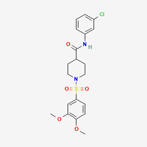 molecular formula C20H23ClN2O5S B3443503 N-(3-CHLOROPHENYL)-1-(3,4-DIMETHOXYBENZENESULFONYL)PIPERIDINE-4-CARBOXAMIDE 