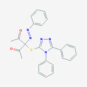 3-[(4,5-diphenyl-4H-1,2,4-triazol-3-yl)sulfanyl]-3-(phenyldiazenyl)-2,4-pentanedione