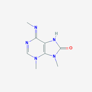 molecular formula C8H11N5O B034436 3,9-dimethyl-6-methylimino-7H-purin-8-one CAS No. 106145-23-7