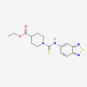 molecular formula C15H18N4O2S2 B3443634 Ethyl 1-(2,1,3-benzothiadiazol-5-ylcarbamothioyl)piperidine-4-carboxylate 