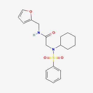 molecular formula C19H24N2O4S B3443646 2-(Benzenesulfonyl-cyclohexyl-amino)-N-furan-2-ylmethyl-acetamide 