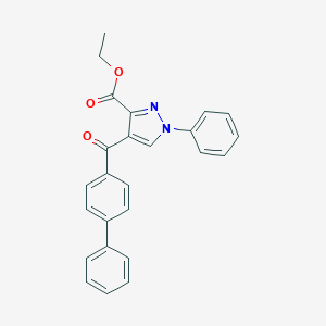 molecular formula C25H20N2O3 B344367 ethyl 4-([1,1'-biphenyl]-4-ylcarbonyl)-1-phenyl-1H-pyrazole-3-carboxylate 