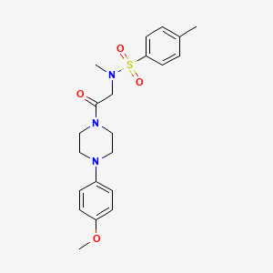molecular formula C21H27N3O4S B3443691 N-{2-[4-(4-methoxyphenyl)piperazin-1-yl]-2-oxoethyl}-N,4-dimethylbenzenesulfonamide 