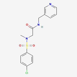 molecular formula C15H16ClN3O3S B3443696 N~2~-[(4-chlorophenyl)sulfonyl]-N~2~-methyl-N-(pyridin-3-ylmethyl)glycinamide 