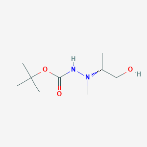 molecular formula C9H20N2O3 B034437 Hydrazinecarboxylic acid, 2-(2-hydroxy-1-methylethyl)-2-methyl-, 1,1- CAS No. 103836-70-0