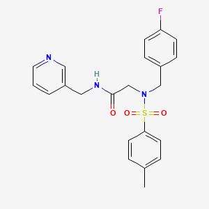 molecular formula C22H22FN3O3S B3443779 N~2~-(4-fluorobenzyl)-N~2~-[(4-methylphenyl)sulfonyl]-N-(pyridin-3-ylmethyl)glycinamide 