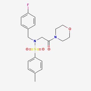 molecular formula C20H23FN2O4S B3443782 N-[(4-FLUOROPHENYL)METHYL]-4-METHYL-N-[2-(MORPHOLIN-4-YL)-2-OXOETHYL]BENZENESULFONAMIDE 