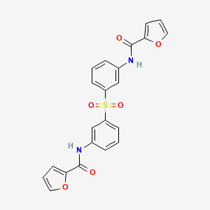 molecular formula C22H16N2O6S B3443945 N-[3-[3-(furan-2-carbonylamino)phenyl]sulfonylphenyl]furan-2-carboxamide 