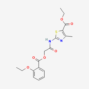 molecular formula C18H20N2O6S B3443964 ETHYL 2-[2-(2-ETHOXYBENZOYLOXY)ACETAMIDO]-4-METHYL-1,3-THIAZOLE-5-CARBOXYLATE 