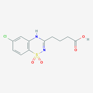 molecular formula C11H11ClN2O4S B034440 6-Chloro-2H-1,2,4-benzothiadiazine-3-butanoic acid 1,1-dioxide CAS No. 101063-99-4