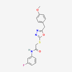 molecular formula C18H16FN3O3S B3444091 N-(3-fluorophenyl)-2-{[5-(4-methoxybenzyl)-1,3,4-oxadiazol-2-yl]sulfanyl}acetamide 