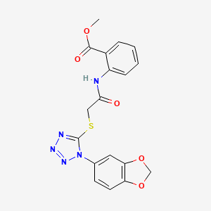 molecular formula C18H15N5O5S B3444122 Methyl 2-[[2-[1-(1,3-benzodioxol-5-yl)tetrazol-5-yl]sulfanylacetyl]amino]benzoate 