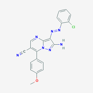 2-Amino-3-[(2-chlorophenyl)diazenyl]-7-(4-methoxyphenyl)pyrazolo[1,5-a]pyrimidine-6-carbonitrile