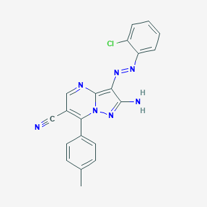 2-Amino-3-[(2-chlorophenyl)diazenyl]-7-(4-methylphenyl)pyrazolo[1,5-a]pyrimidine-6-carbonitrile