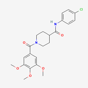 molecular formula C22H25ClN2O5 B3444221 N-(4-chlorophenyl)-1-(3,4,5-trimethoxybenzoyl)piperidine-4-carboxamide 