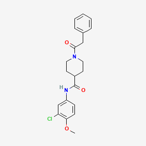 molecular formula C21H23ClN2O3 B3444244 N-(3-chloro-4-methoxyphenyl)-1-(2-phenylacetyl)piperidine-4-carboxamide 