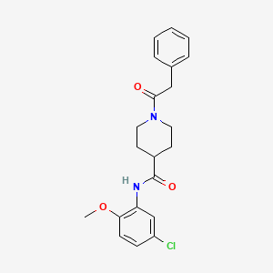 molecular formula C21H23ClN2O3 B3444252 N-(5-chloro-2-methoxyphenyl)-1-(2-phenylacetyl)piperidine-4-carboxamide 