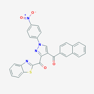 1,3-benzothiazol-2-yl[1-{4-nitrophenyl}-4-(2-naphthoyl)-1H-pyrazol-3-yl]methanone