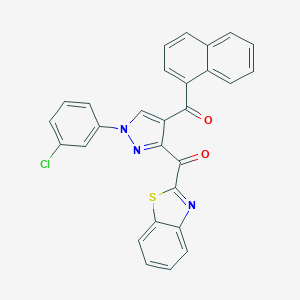 [3-(1,3-Benzothiazole-2-carbonyl)-1-(3-chlorophenyl)pyrazol-4-yl]-naphthalen-1-ylmethanone