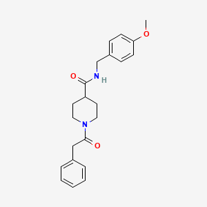 molecular formula C22H26N2O3 B3444279 N-[(4-methoxyphenyl)methyl]-1-(2-phenylacetyl)piperidine-4-carboxamide 