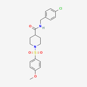 molecular formula C20H23ClN2O4S B3444282 N-[(4-chlorophenyl)methyl]-1-(4-methoxyphenyl)sulfonylpiperidine-4-carboxamide 