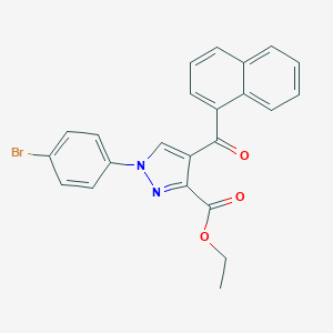 molecular formula C23H17BrN2O3 B344429 ethyl 1-(4-bromophenyl)-4-(1-naphthoyl)-1H-pyrazole-3-carboxylate 