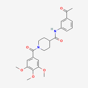 molecular formula C24H28N2O6 B3444316 N-(3-acetylphenyl)-1-(3,4,5-trimethoxybenzoyl)piperidine-4-carboxamide 