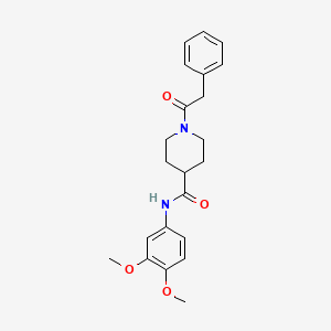 molecular formula C22H26N2O4 B3444342 N-(3,4-dimethoxyphenyl)-1-(2-phenylacetyl)piperidine-4-carboxamide 