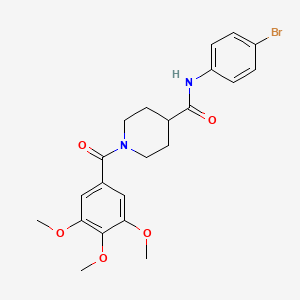 molecular formula C22H25BrN2O5 B3444370 N-(4-bromophenyl)-1-(3,4,5-trimethoxybenzoyl)piperidine-4-carboxamide 