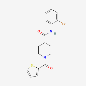 molecular formula C17H17BrN2O2S B3444376 N-(2-bromophenyl)-1-(thiophene-2-carbonyl)piperidine-4-carboxamide 